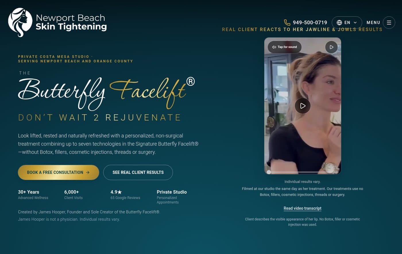 The rebuilt Newport Beach Skin Tightening homepage