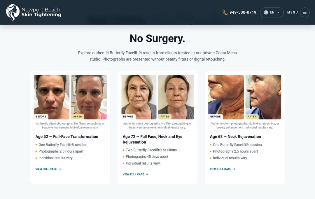 Real before-and-after video section