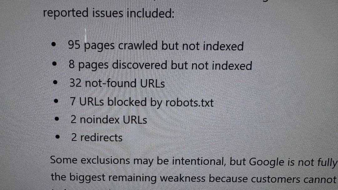 Google Search Console indexing issues
